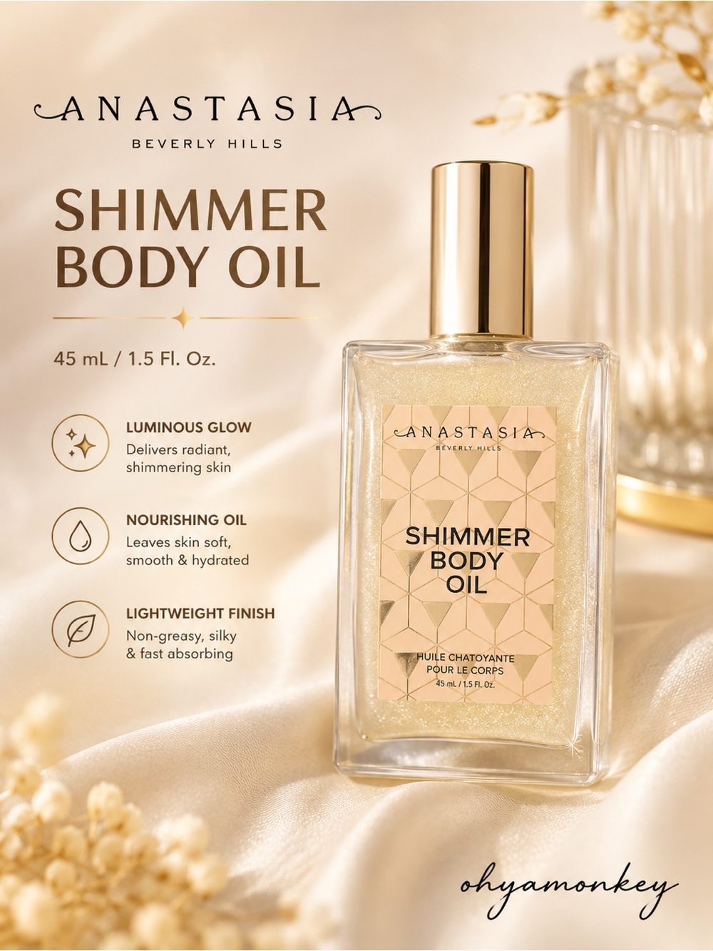 Anastasia Beverly Hills Shimmer Body Oil – White